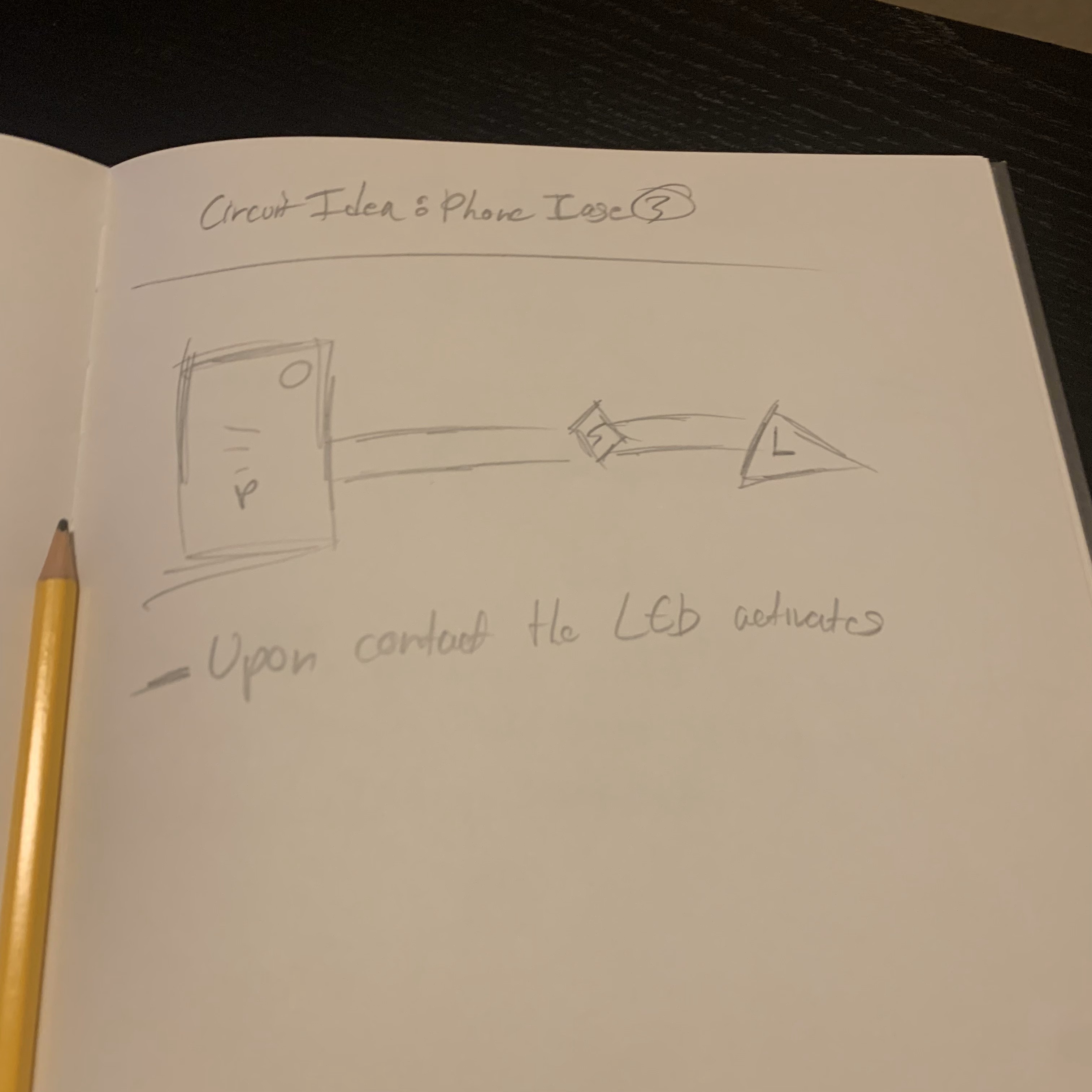 When user touches the phone case it will light the LED up.