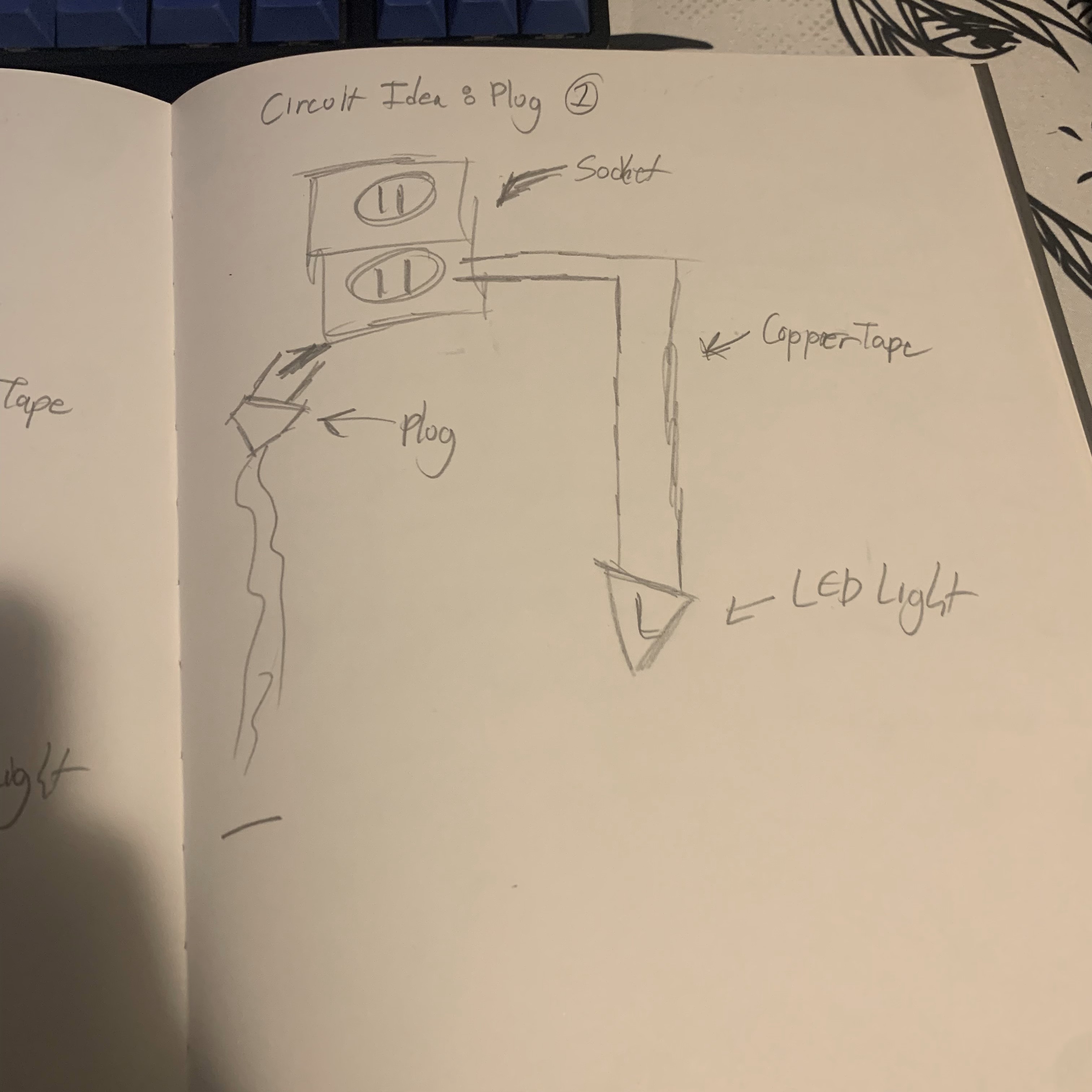 When the plug disconnects from the socket it could trigger the LED light via a switch that updates the signal.