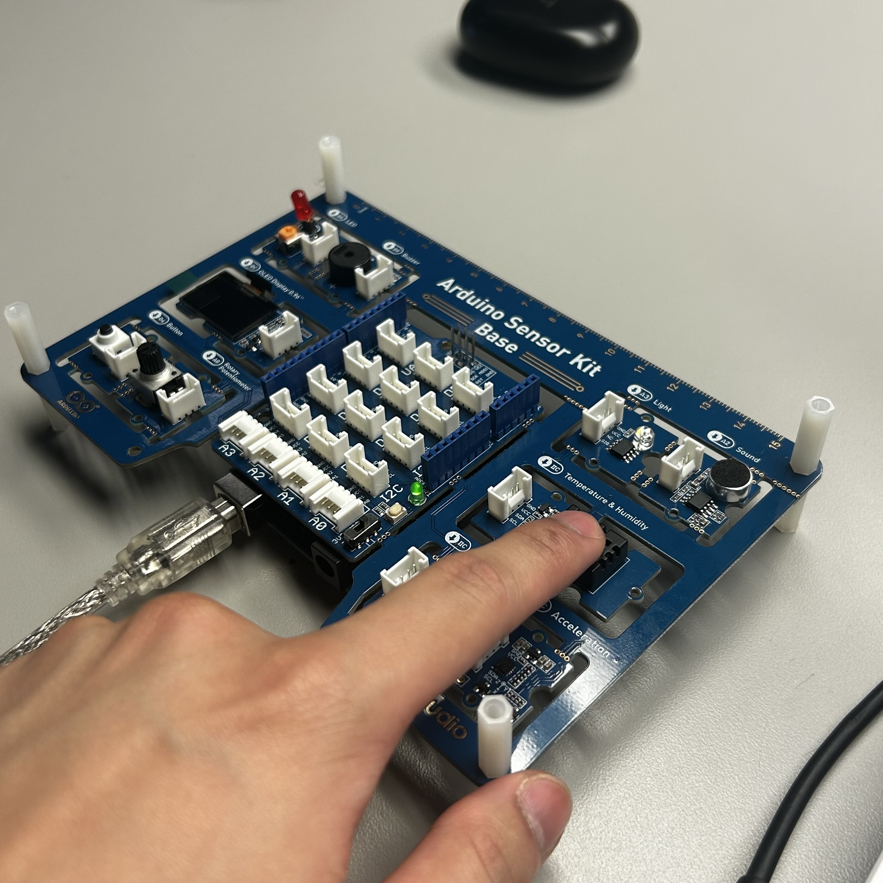 This is an image of me exploring the physical components of the Arduino.