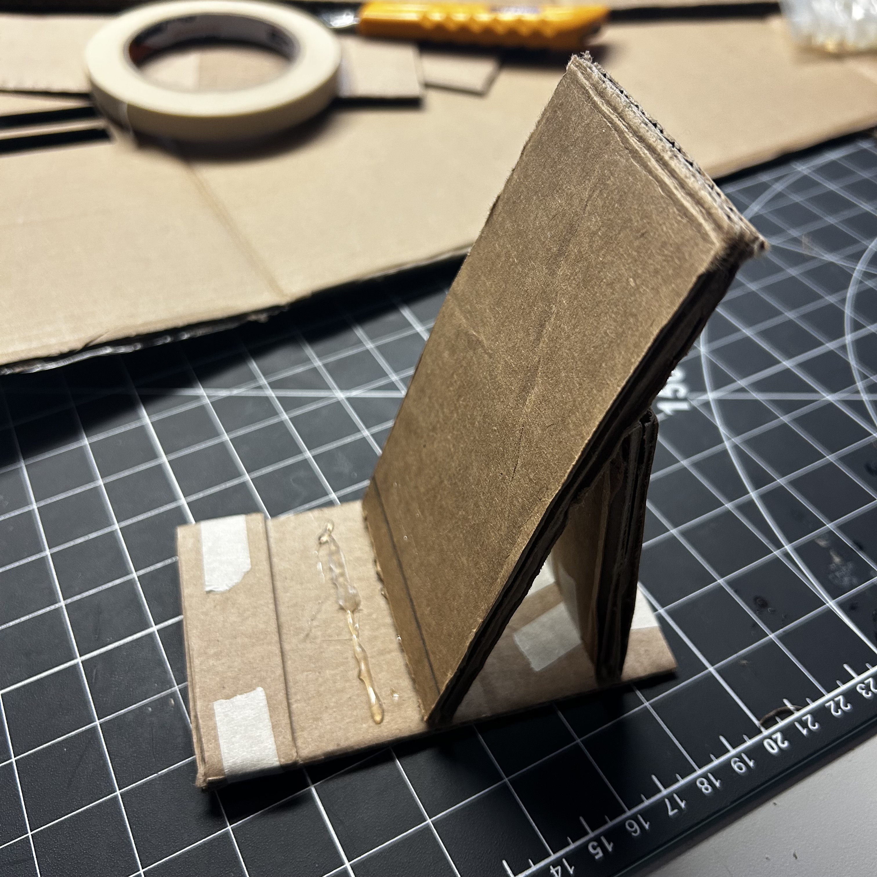 Created the first iteration through the use of cardboard and testing its functionality.