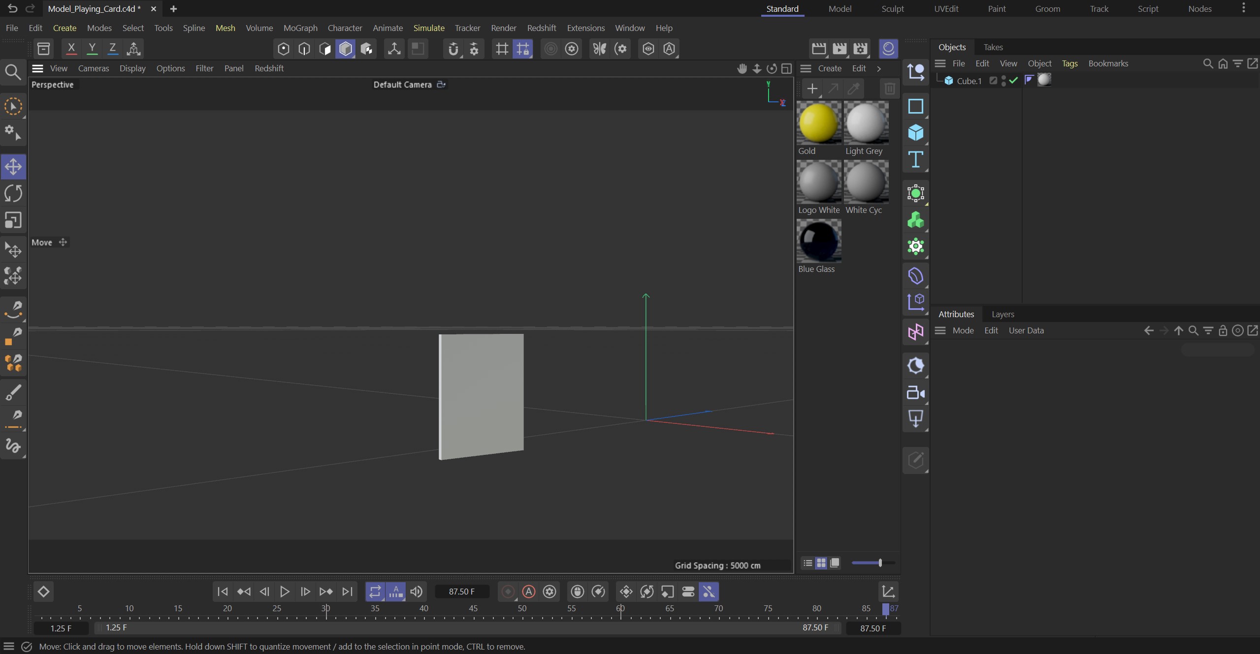 Changing the attributes of the Cube.