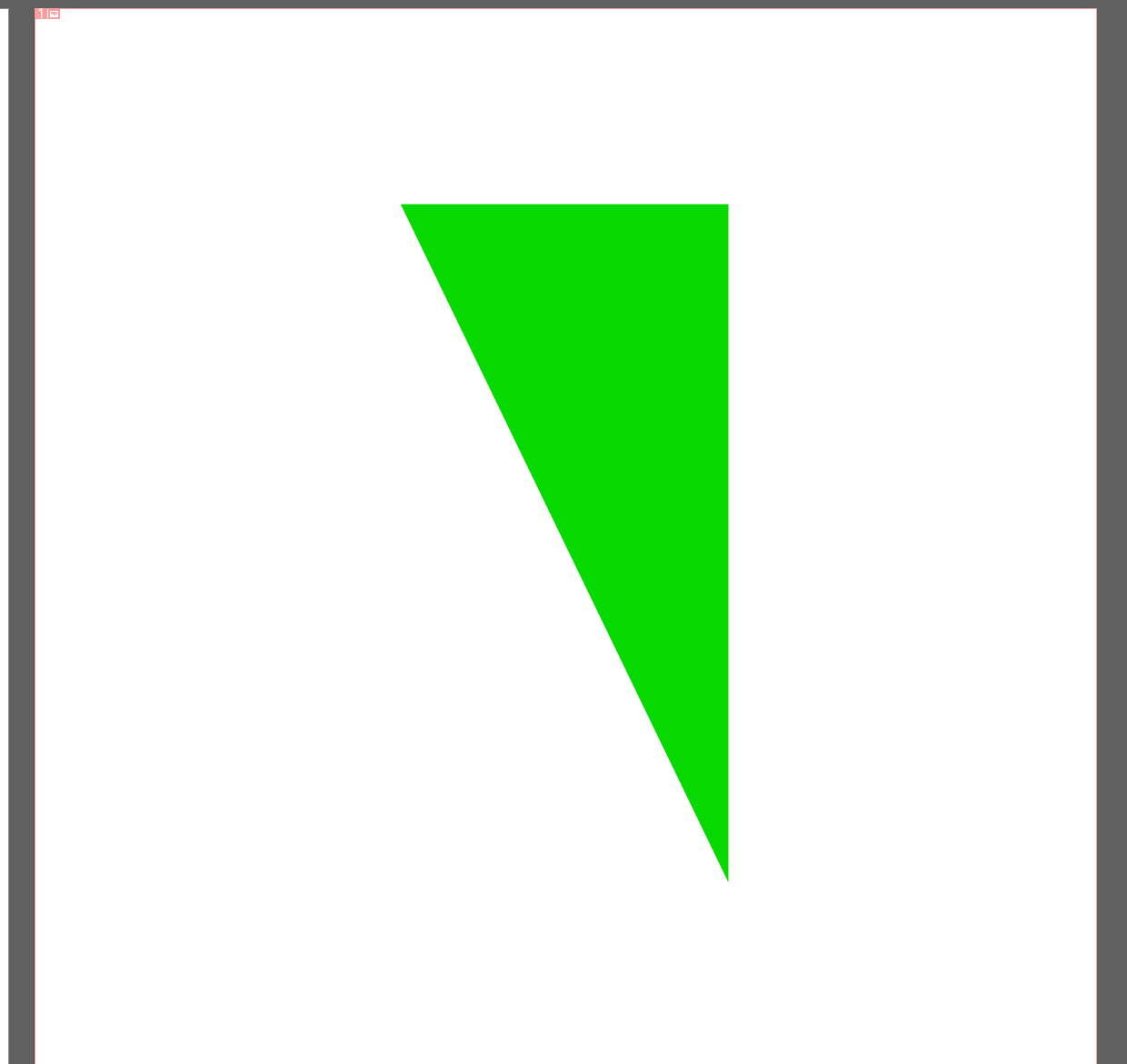 A green triangle to represent the choice of preferring an android phone/product.
